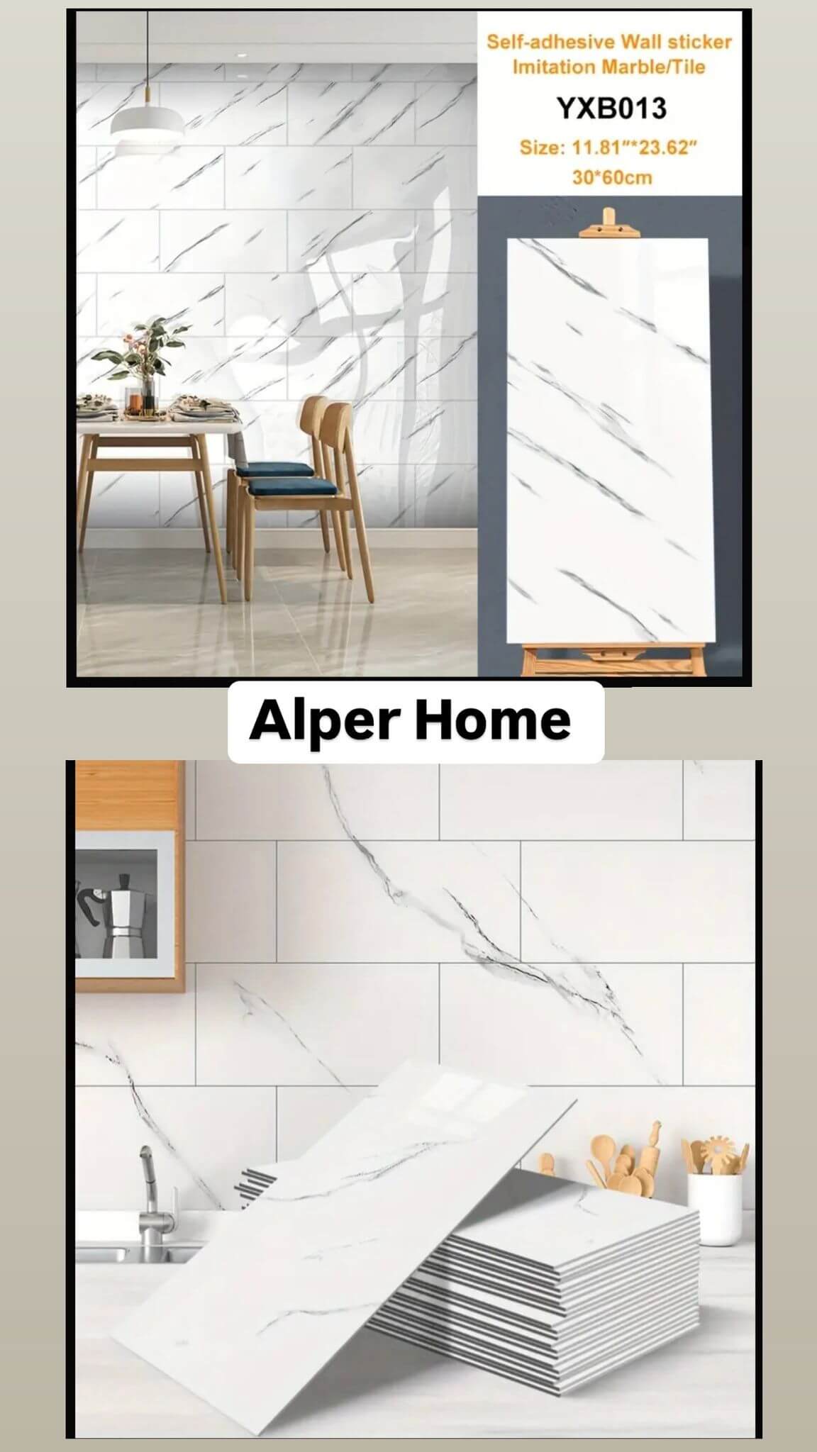 BEYAZ MERMER DESEN DUVAR YAPIŞKANI*120