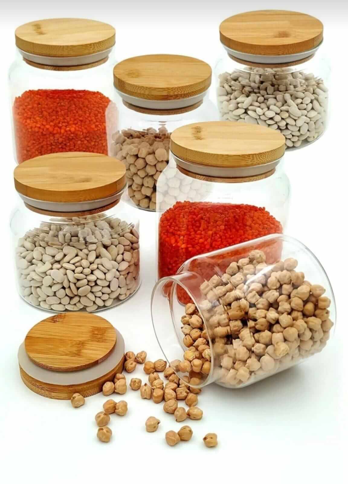 500 ML KÜÇÜK BAMBU KAP KAVANOZ*24