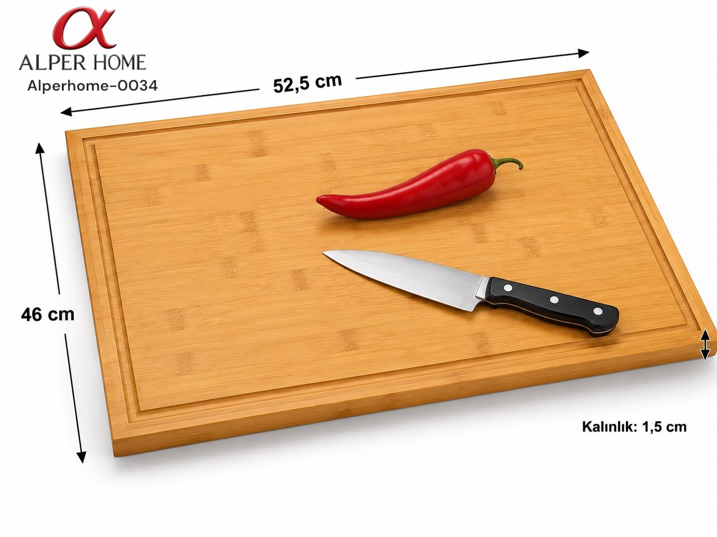52,5*46,4 CM BAMBU MEGA BOY KESİM TAHTASI*6