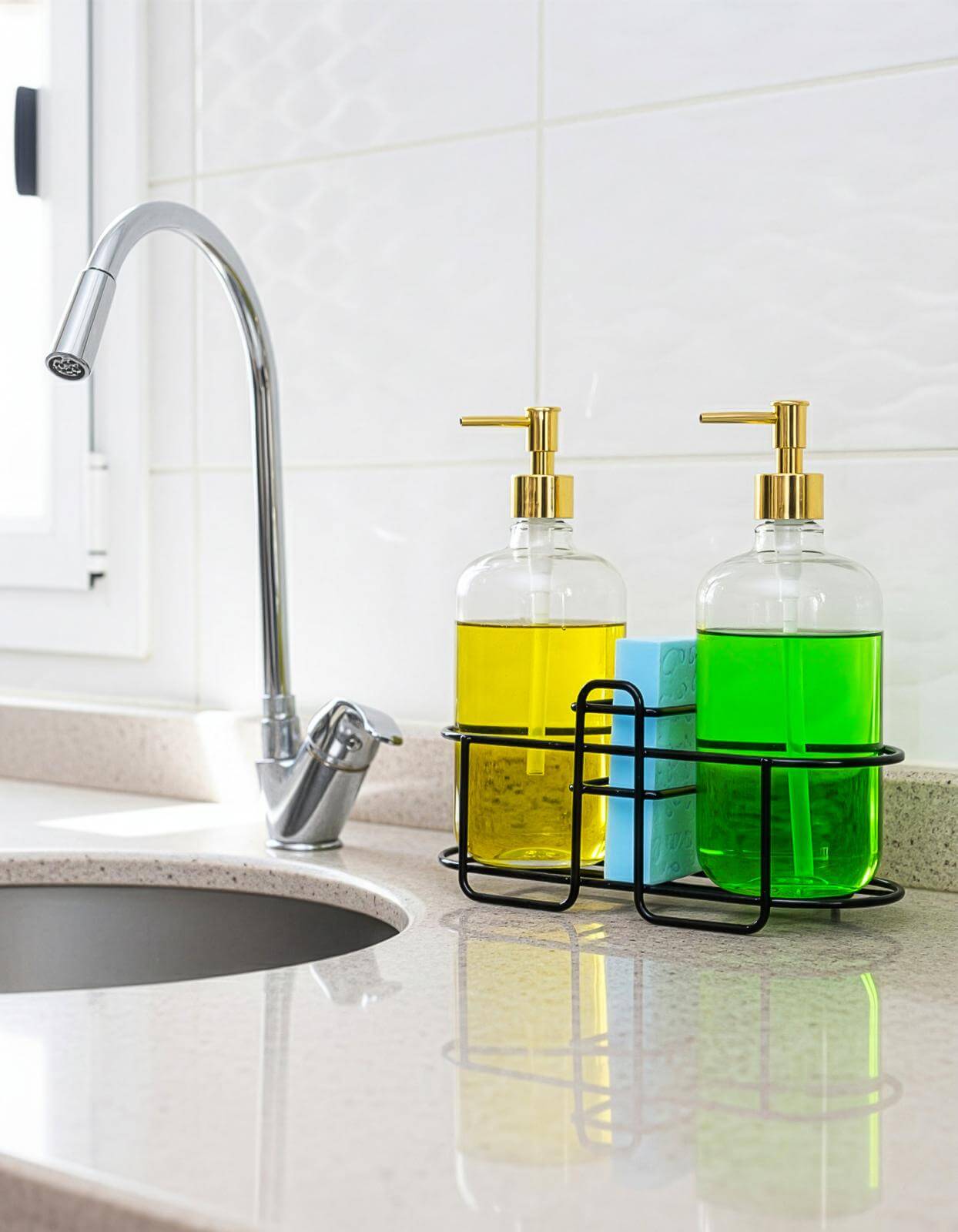 2 Lİ STANDLI CAM   SABUNLUK *18