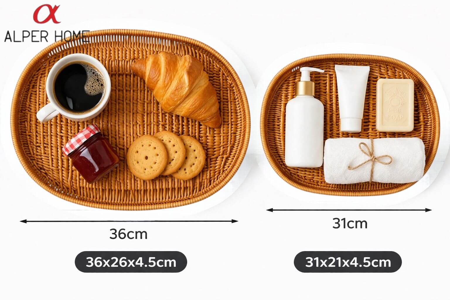 OVAL 2Lİ HASIR TEPSİ*24