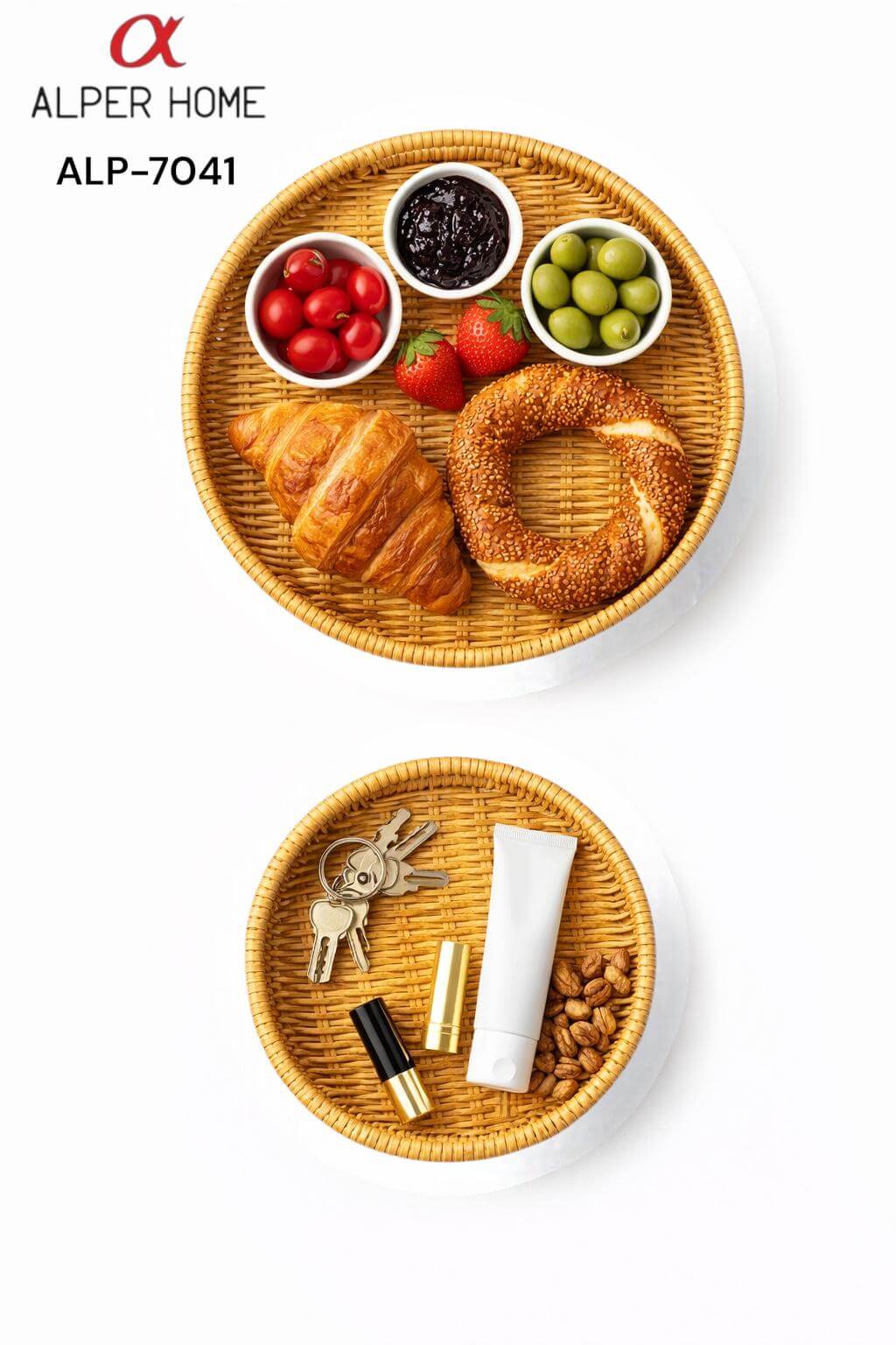 YUVARLAK 2 Lİ HASIR TEPSİ*24