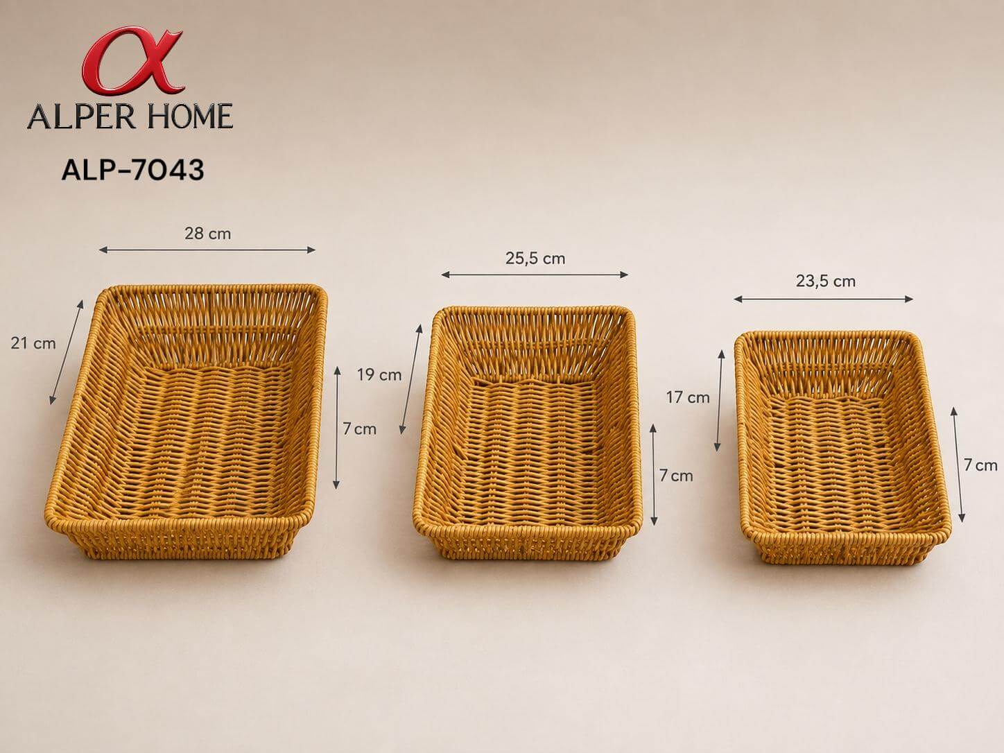 3 LÜ DERİN DİKDÖRTGEN SEPET*24