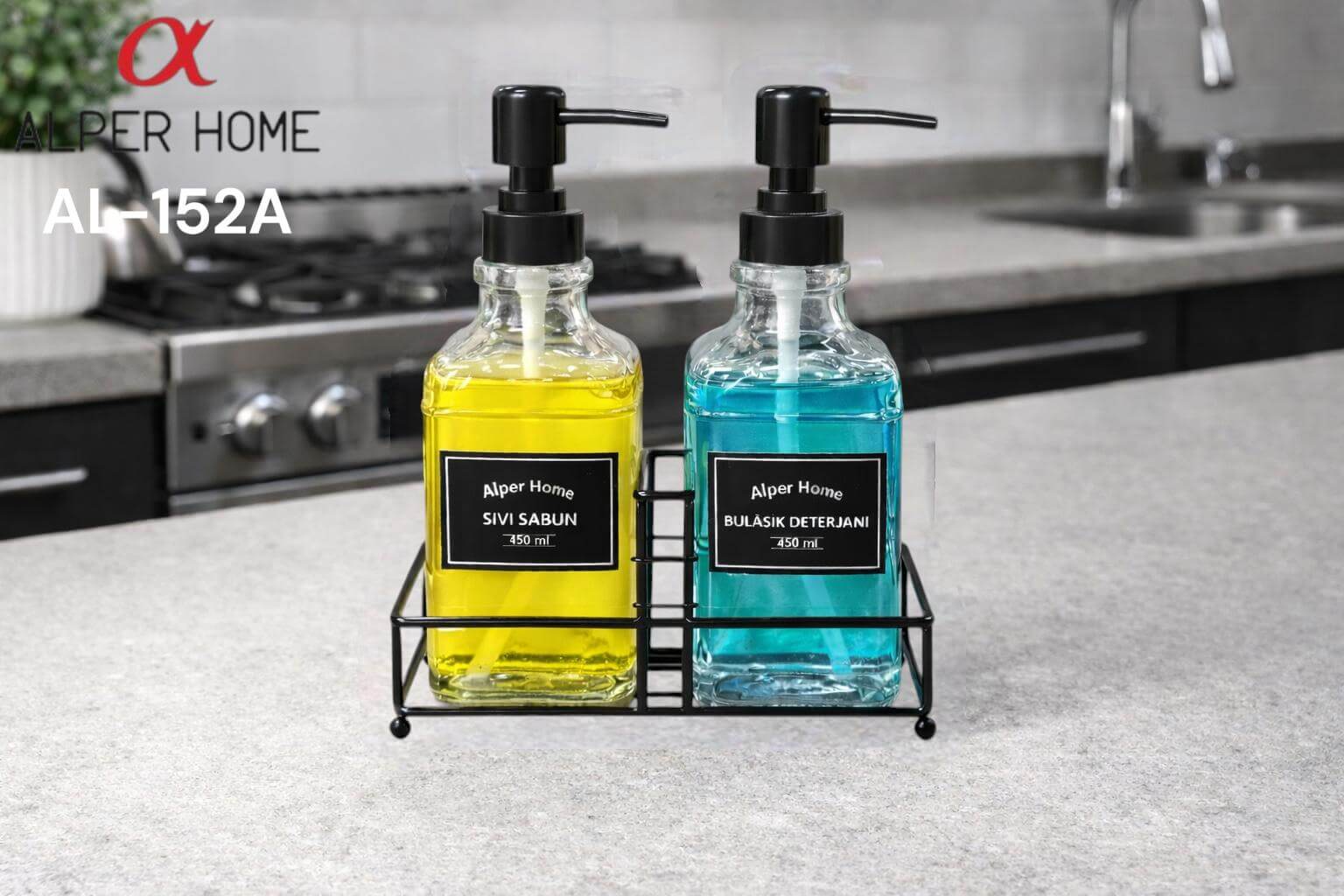 SİYAH 2Lİ STANDLI  SABUNLUK*12