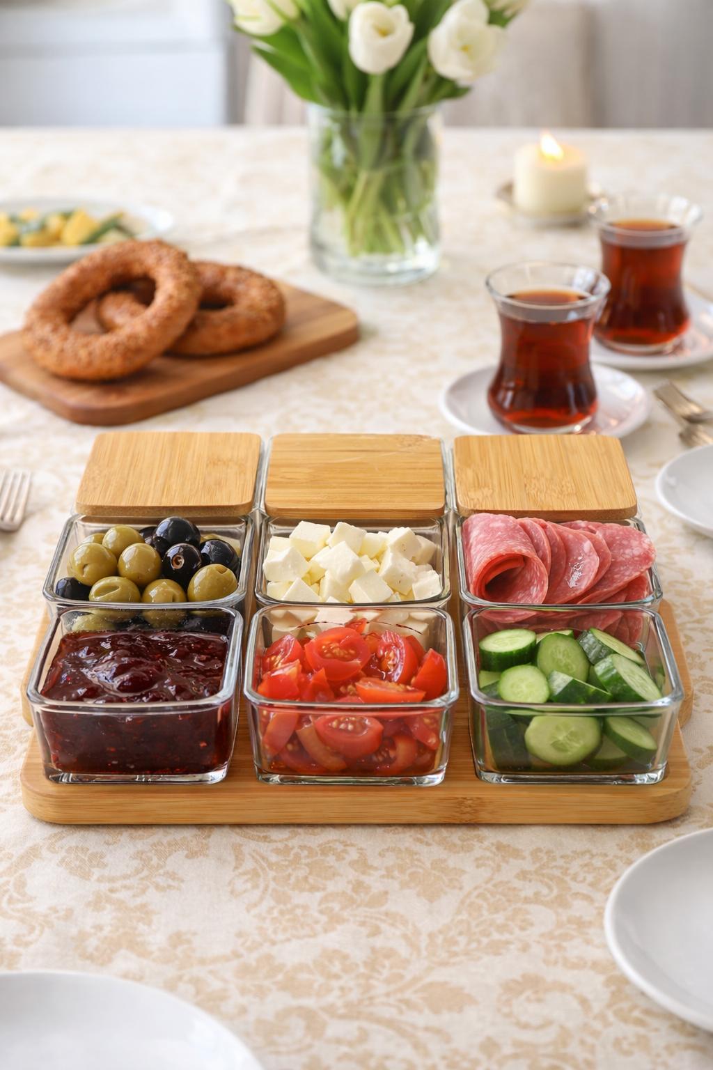 6 LI CAM BAMBU  KAHVALTIIK*12