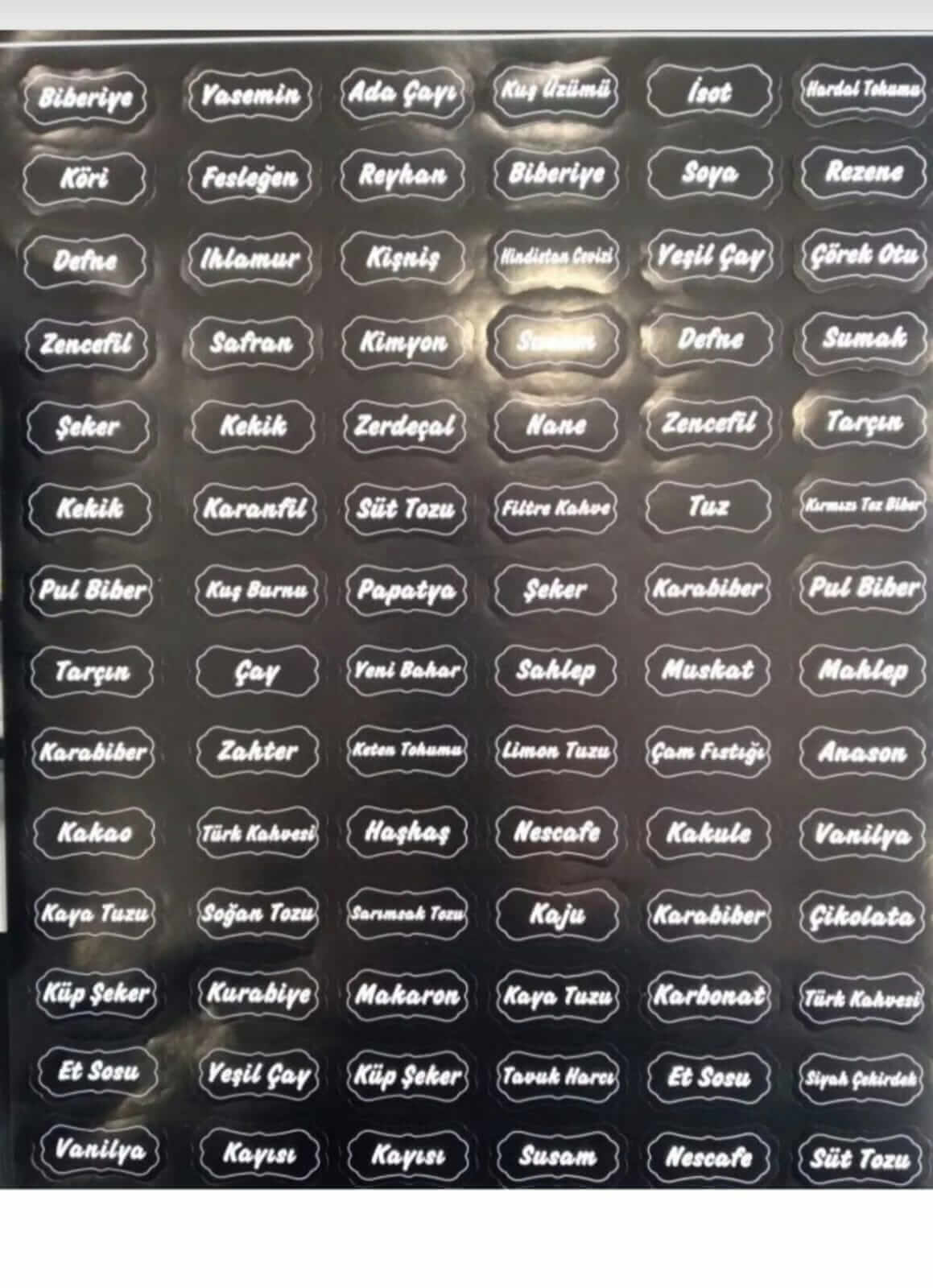 129 LU SİYAH  YAPIŞKAN MUTFAK ETİKETİ*150